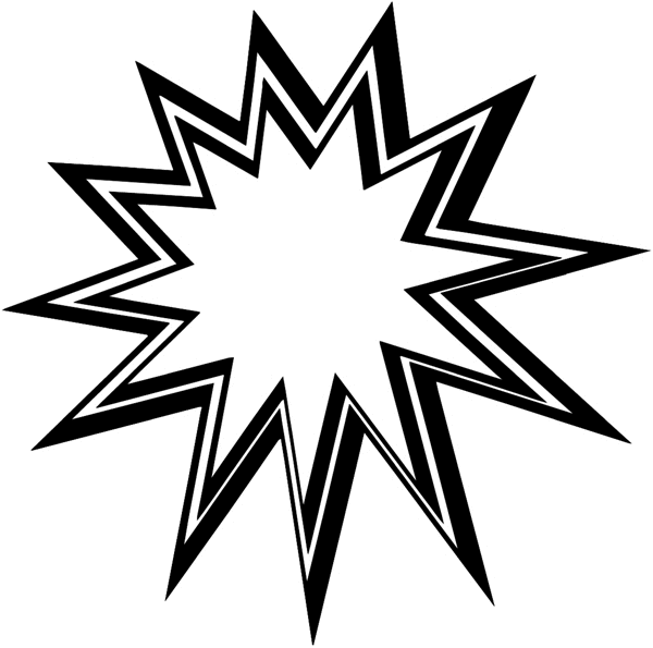 Star shaped splat vinyl sticker. Customize on line. Stars and Bombs 087-0480